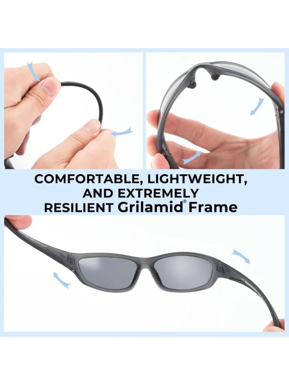 Polarized Sport Sunglasses for Men & Women, UV Protection, Wrap Design for